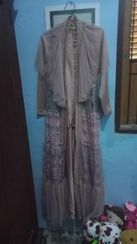 Product Review of Ghalya Dress Versi 2 Satin Silk Lapis Tile mix brokat Payet || RONAACHRISS from d**a 0