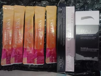 Product Review of FEALI Paket Bundle Hemat [ 3 Pcs ] Best Seller - ( Feali Multicolor 2in1 Lipstik, Feali Eyeliner Stamp 2in1, Feali Eyebrow Powder) from R**A C**A D**A ♥** A**S ♥** 0