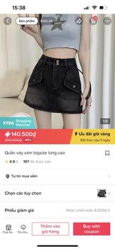 Product Review of [55-90kg] Quần váy jean đính hạt lưng cao Women from S** m**t 0