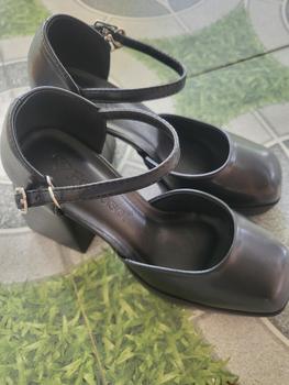Product Review of (Phúc Minh) GIẦY Cao Gót Nữ Bít Hậu Trơn Chất Liệu Da Mờ Mũi Vuông 10 phân (Phom rộng) Shoes giàycaogót DéP giay cuoi bup Women giay  7 from đ**y 0