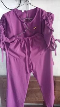 Product Review of K&K FASHION/Setelan anak kekinian/set kids korea/Livina Set kids/setelan anak viral/Setelan terbaru/crinkle Air Flow/Setelan murah meriah/Lengan Serut/setelan lucu/modis/casual/bisa COD Polos Kids Celana Fashion Pakaian from m** ** b**l 1