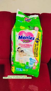 Product Review of Merries Good Skin S40 / M34 / L30 / XL26 / XXL28 - Popok Bayi from 🐍** 0