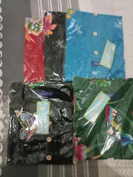 Product Review of Kencana Ungu Daster 40 KUB Label Biru | Daster Tangan Pendek Di Bawah Lutut Leher Bergelombang 3 Kancing Depan Batik Busui from T**a 0