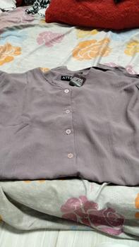 Product Review of Atasan Wanita Kemeja  Polos Areta Tunik Jumbo LD140 Bahan Crincle Airflow Full Kancing Oversize Muslim from H**n 0