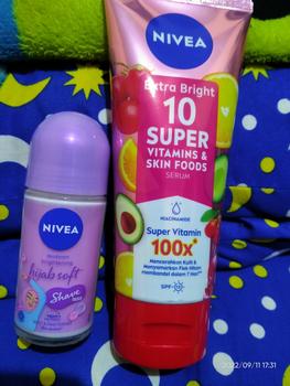 Product Review of NIVEA Body Care Package - Extra Bright 10 Super Vitamins + Shaveless Deodorant - Mampu  Mencerahkan Ketiak dan Melembutkan Kulit from c**n 0