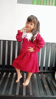 Product Review of Dress anak lengan panjang / Dress import anak Korean style / Gaun pesta anak perempuan usia 6 7 8 9 10 tahun / Dres anak tanggung/ Kids Queen665 from K**a 1