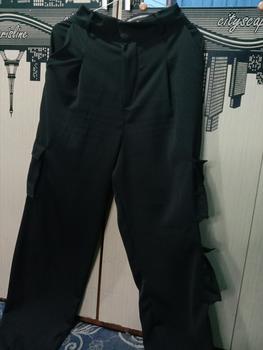 Product Review of SIVALI Bonnie Cargo Pants - Highwaist Loose Cargo - Celana Kargo Wanita - Baggy Pants Panjang Polyester Kulot Casual Hitam Kantor Kantor Formal Kerja Kerja Kerja Basic Karet from 🎀**🍓 1