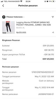 Product Review of Legging Wanita FITWEAR SARAH NO POCKET PANJANG, JUMBO / BIG SIZE from R**1 1