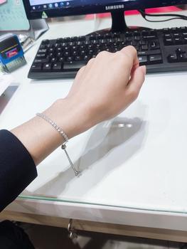Product Review of Lắc tay bạc Ý 925 mạ vàng trắng kiểu dáng dây rút DUYSON SILVER, vòng tay nữ bạc xi kim đính đá CZ 5A  cao cấp [LTXK2] from R**♪ 0