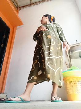 Product Review of COD DASTER GAMIS RAYON LENGAN PANJANG JUMBO LD 120 Dress Muslim Bunga Ibu from T**g 0