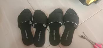 Product Review of SANDAL CR WANITA/SANDAL TERBARU/SANDAL SLOP/SANDAL RAJUT/SANDAL CR SLOP RAJUT SANDAL SLOP WANITA Tanpa Hak Merah from a**🇩 0