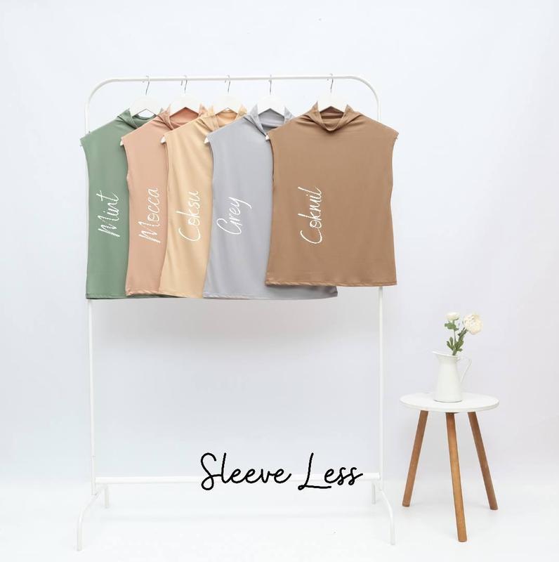 Slevelees turtleneck tangan pendek atasan wanita manset kutung premium leher tinggi Nyaman 6