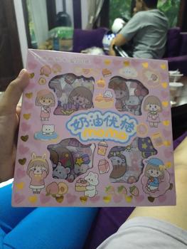 Product Review of 100 lembar (1 box) stiker motif kartun Korea lucu waterproof anti air dekorasi hanbook scrapbook stiker momo from y**🍰 0