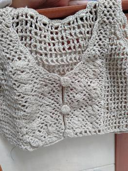 Product Review of ROMPI RAJUT KOREAN VEST RAJUT BAJU RAJUT ATASAN RAJUT MURAH meriah from ** 2