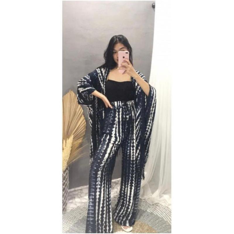 Setelan Lilit Wanita Outer Mix Celana Kulot Wanita 4
