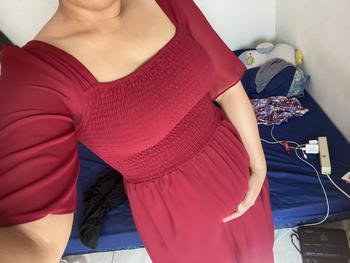 Product Review of KC - Malika Midi Dress - 2 Size - Square Neck Chiffon ada furing from M**i x**r 1
