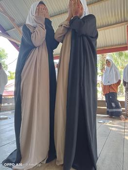 Product Review of Gamis Abaya Nazira Crinkle Airflow Anti kusut anti lecek Syari Muslim Kombinasi Dress Wanita Simple Dewasa Remaja Mewah Motif Ibu Hitam from ** 1