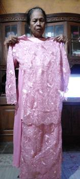 Product Review of Gamis Farah / Maxi brukat / Muslim Wanita  Tile  Mutiara  Dress   Karet  Pesta  Mewah  Dalaman  Fit UK L DAN XL Kondangan Coklat Brokat Gaun from A**i P**a 0
