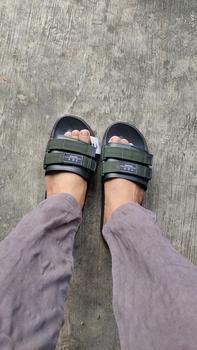 Product Review of TSV FOOTWEAR Sandal cowok slip on Slade TSV sandal black grenn andromega 39-43 sendal pria Sandal Hitam Karet from R**🦕 0