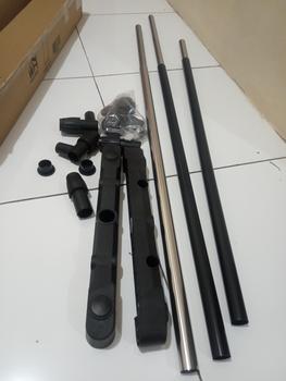 Product Review of GEI - Stand Hanger Single Praktis Gantungan Baju Stainless Steel Dengan Roda Untuk Gantungan Hijab, Mukena, Handuk, Baju, Kaos Bahan Pipa Stainless from H**i 1