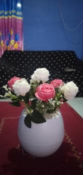 Product Review of Bunga hias MAWAR TELUR Vas Garis from I**h 0