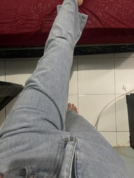 Product Review of Kulot Jeans High Waist Wanita Celana Panjang Denim Fashion CF P529 Biru Muda from A**✅ 0