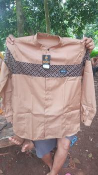 Product Review of Baju Koko Pria Dewasa Lengan Panjang Motif Kobata Qynang Kombinasi Batik Terbaru kain katun from T**r S**l 1