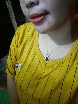 Product Review of Kalung Wanita Titanium Lapis Emas Plus Liontin kotak  Hijau merah Anti Karat Gold from b**i 0