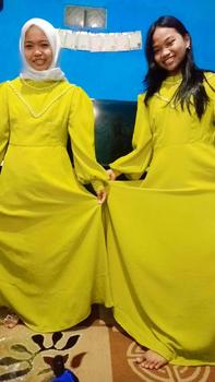 Product Review of claudy dress satin premium - gaun pesta muslimah gaun kondangan dress wanita muslimah dress kondangan lamaran terlaris Nyaman from W**i 1