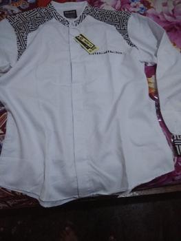 Product Review of Baju Koko El Rumi Araseo Lengan Panjang Kombinasi Batik Putih Kain Katun - Pria, Muslim from j**a 1