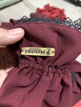 Product Review of French Khimar tangan Renda syari Bahan Wolfis Malebbii Wardrobe hitam jilbab muslim  panjang  karet instan from K**n 0