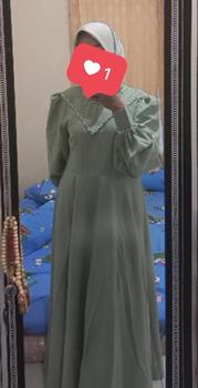 Product Review of claudy dress satin premium - gaun pesta muslimah gaun kondangan dress wanita muslimah dress kondangan lamaran terlaris Nyaman from R**h 1