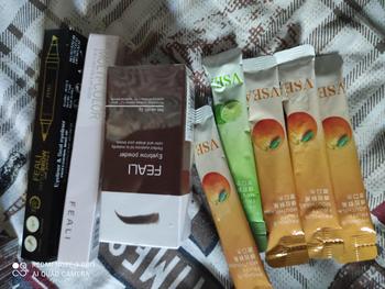 Product Review of FEALI Paket Bundle Hemat [ 3 Pcs ] Best Seller - ( Feali Multicolor 2in1 Lipstik, Feali Eyeliner Stamp 2in1, Feali Eyebrow Powder) from m**9 0