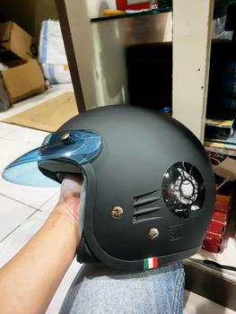 Product Review of Helm Bogo Polos Pria Wanita  Hijab Friendly Terbaru Retro Pet SNI Kaca Motorcycle from h**? 0