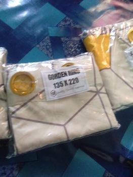 Product Review of Gorden Pintu Murah Hordeng Jendela Panjang untuk Ruang Tamu atau Kamar Tidur model Smokring 12 Ring Warna Gold Kuning Kain Katun from b**6 0