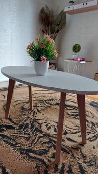 Product Review of Dections Meja Ruang Tamu Minimalis Oval Scandinavian 80x40cm Meja Kopi - Coffee Table kayu furniture from Y**1 1