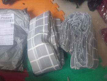 Product Review of tirai Gorden Plisket Katun Polymicro Terbaru Motif Kotak-Kotak dengan Dekorasi Menarik Dekorasi Pintu Jendela Biru minimalis murah kawat white hordeng plimickro Curtain abu aesthetic from I**i 0