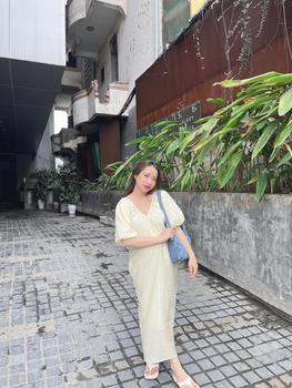 Product Review of A3(Váy cổ tim tay bồng ,2 lớp) from M**e 0