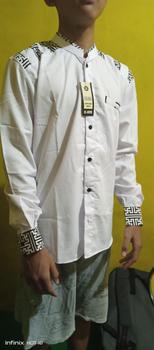 Product Review of Baju Koko El Rumi Araseo Lengan Panjang Kombinasi Batik Putih Kain Katun - Pria, Muslim from c**a 0