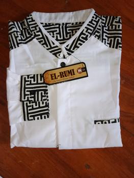 Product Review of Baju Koko El Rumi Araseo Lengan Panjang Kombinasi Batik Putih Kain Katun - Pria, Muslim from y**a 0