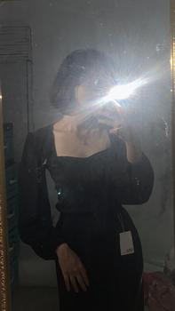 Product Review of Kemeja lengan panjang retro fashion korea atasan off-shoulder beludru hitam wanita blouse baju atasan wanita velvet top crop from D**a I** 0