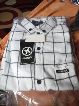 Product Review of Baju flanel motif Kotak dasar putih list hitam Kain Lembut  Pria Distro from e** 0