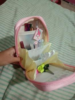 Product Review of Cutie Jumbo Transparent Pencil Case / Korean Style Kotak Tempat Pensil Besar Dengan Resleting / Muat Banyak / Big Capacity With Zipper Blue Brown from 🌷**💫 1