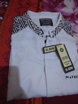 Product Review of Baju Koko El Rumi Araseo Lengan Panjang Kombinasi Batik Putih Kain Katun - Pria, Muslim from j**a 0