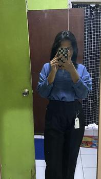 Product Review of SIVALI Minji Shirt | Basic Loose Office Shirt - Kemeja Wanita Kantor Atasan Baju Anti Kusut Panjang Tebal Polyester Silk Formal Oversize Formal Oversize Kerja Hitam Casual from ** 0