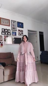 Product Review of Ghalya Dress Versi 2 Satin Silk Lapis Tile mix brokat Payet || RONAACHRISS from 8**a 2