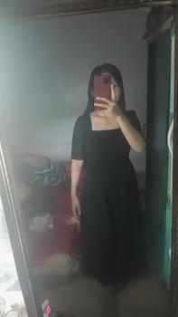Product Review of KC - Malika Midi Dress - 2 Size - Square Neck Chiffon ada furing from S**💕 1