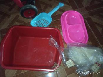 Product Review of PAKET PERLENGKAPAN KUCING ISINYA BAK PASIR KUCING, SEROK PUP, TEMPAT MAKAN KUCING, PASIR KUCING from M**l 0