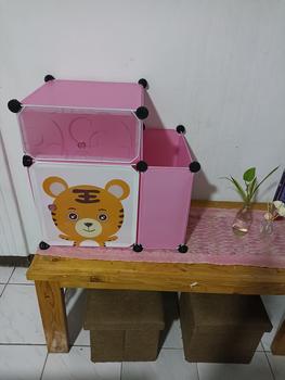 Product Review of BAS Lemari susun plastik rak serbaguna bedside table rak penyimpanan rak buku keranjang baju karakter 3 kotak from m**s 0