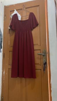 Product Review of KC - Malika Midi Dress - 2 Size - Square Neck Chiffon ada furing from M**i x**r 0